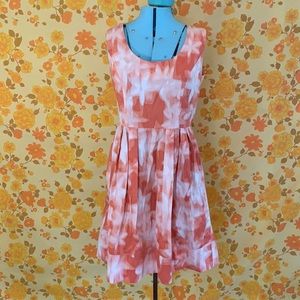 Calvin Klein Coral and White Sleeveless Dress